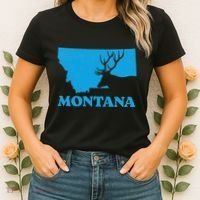 Elk Hunting Montana Deer Elk Hunter Mt State Women's T-Shirt thumb 2