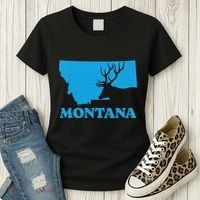 Elk Hunting Montana Deer Elk Hunter Mt State Women's T-Shirt thumb 3