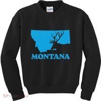 Elk Hunting Montana Deer Elk Hunter Mt State Kids Sweatshirt thumb 0