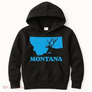 Elk Hunting Montana Deer Elk Hunter Mt State Kids Hoodie