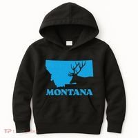 Elk Hunting Montana Deer Elk Hunter Mt State Kids Hoodie thumb 0