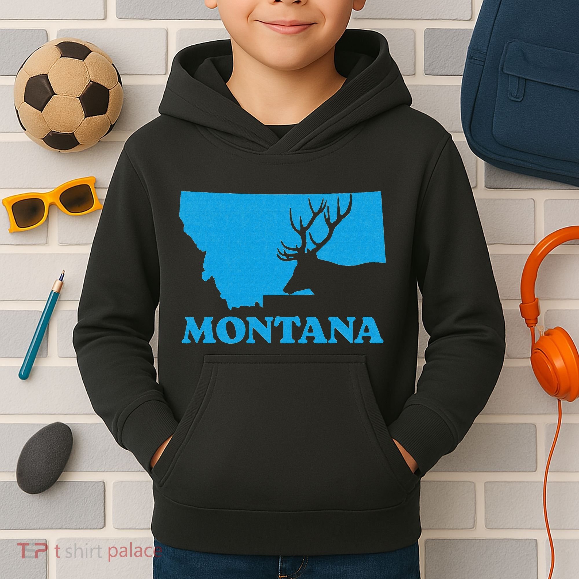 Elk Hunting Montana Deer Elk Hunter Mt State Kids Hoodie