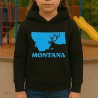 Elk Hunting Montana Deer Elk Hunter Mt State Kids Hoodie thumb 3