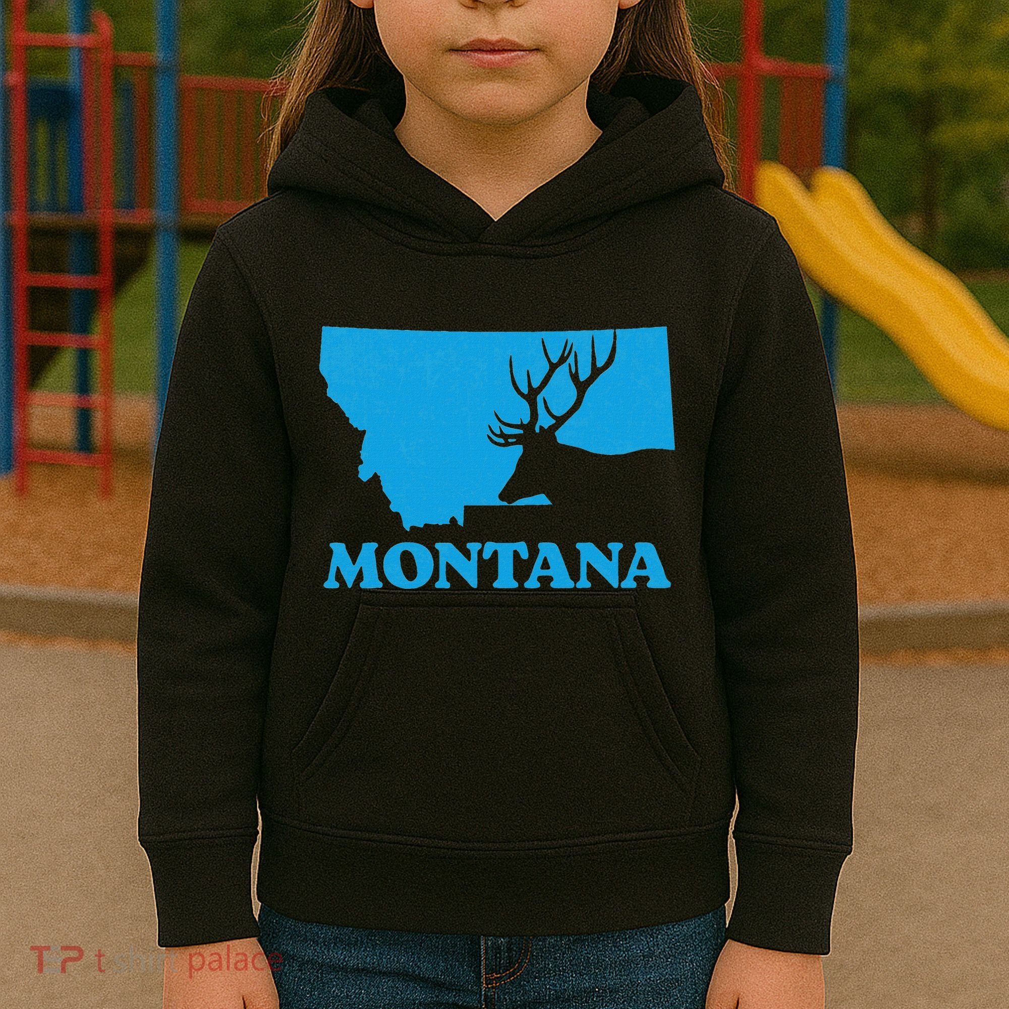 Elk Hunting Montana Deer Elk Hunter Mt State Kids Hoodie