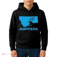 Elk Hunting Montana Deer Elk Hunter Mt State Kids Hoodie thumb 4