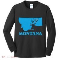 Elk Hunting Montana Deer Elk Hunter Mt State Kids Long Sleeve Shirt thumb 0