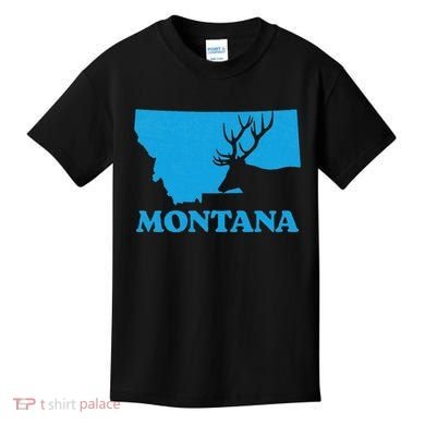 Elk Hunting Montana Deer Elk Hunter Mt State Kids T-Shirt