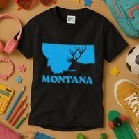 Elk Hunting Montana Deer Elk Hunter Mt State Kids T-Shirt thumb 3