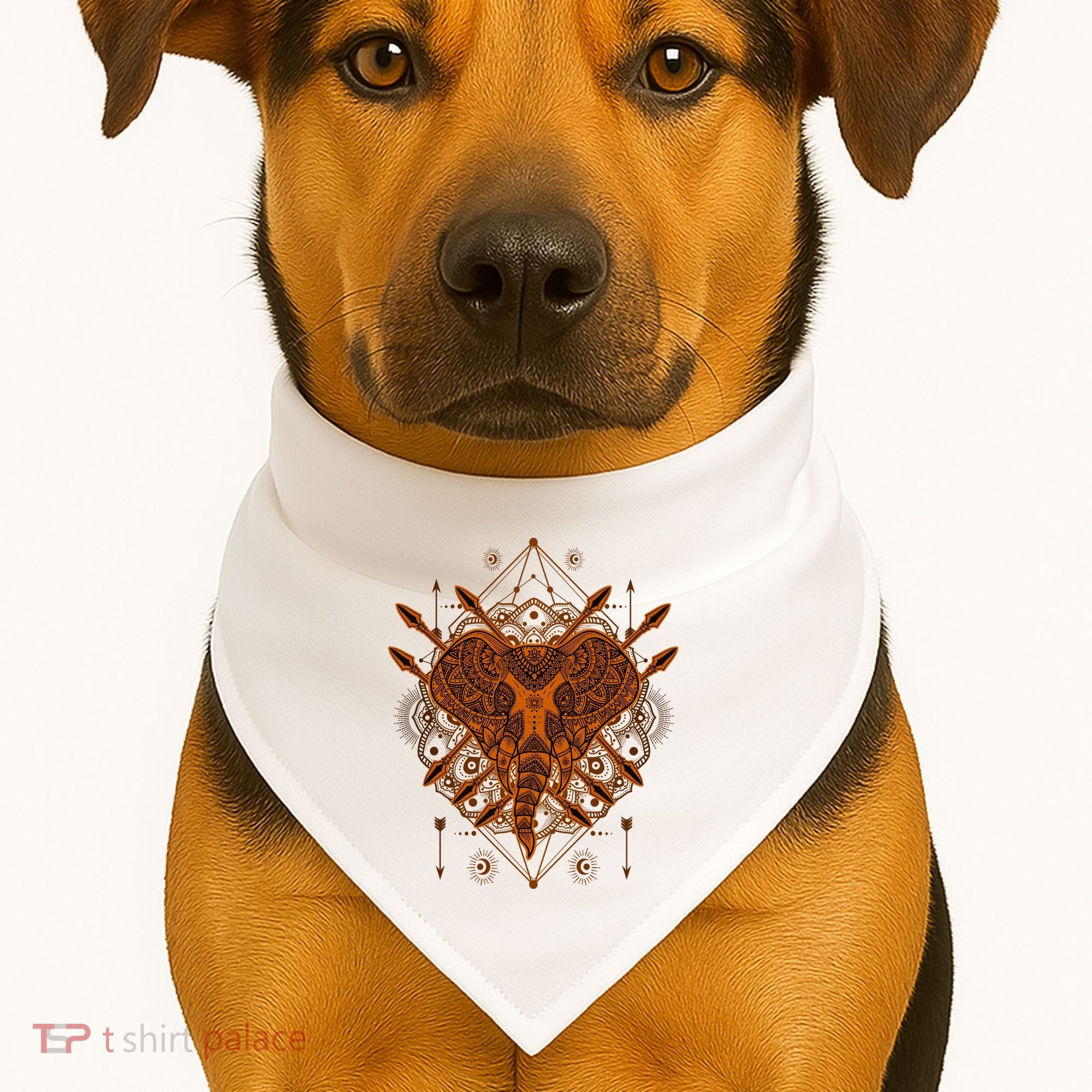 Elephant Head Mandala USA-Made Doggie Bandana