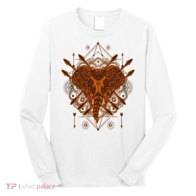 Elephant Head Mandala Long Sleeve Shirt