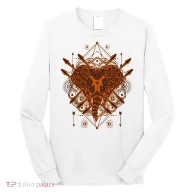 Elephant Head Mandala Long Sleeve Shirt