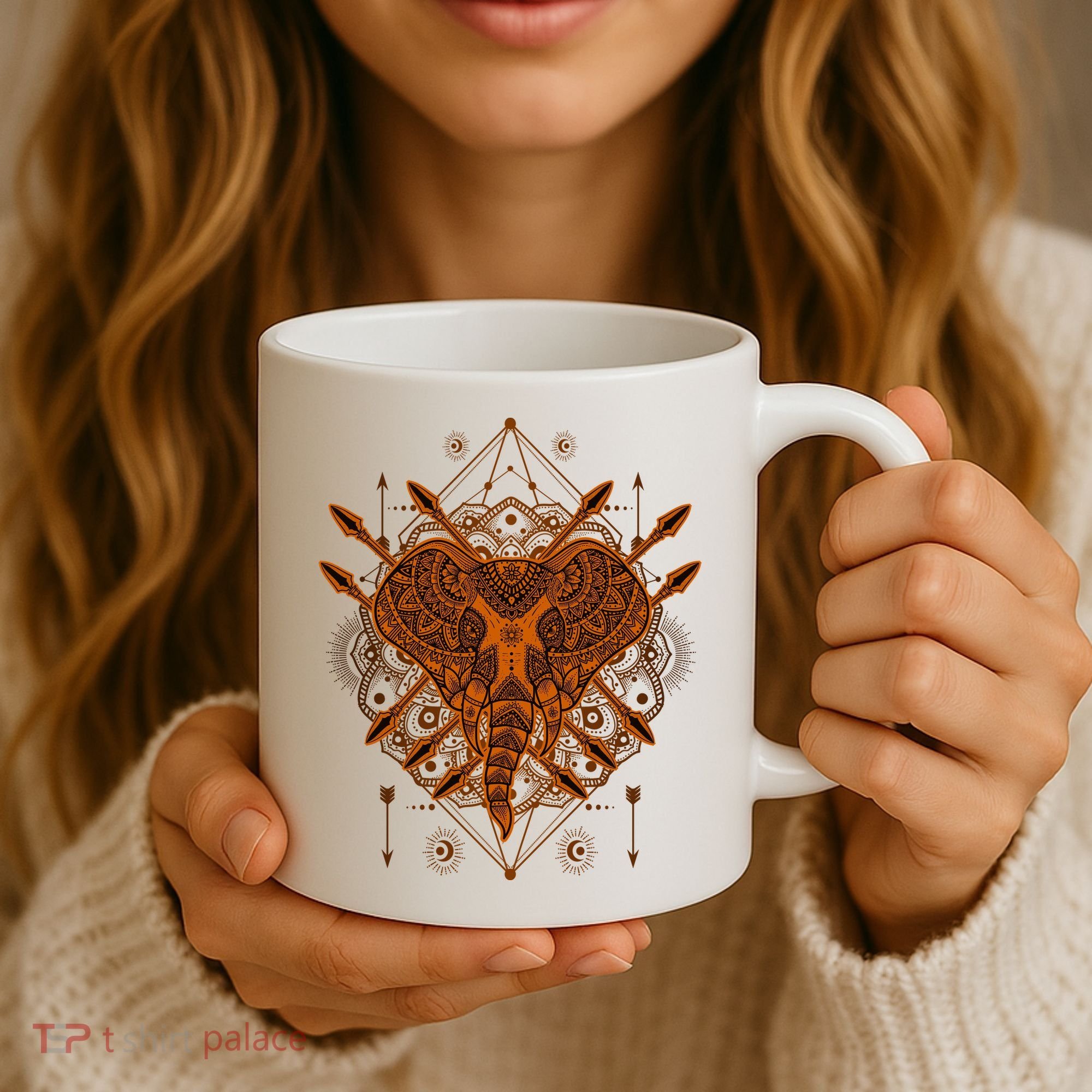 Elephant Head Mandala Coffee Mug
