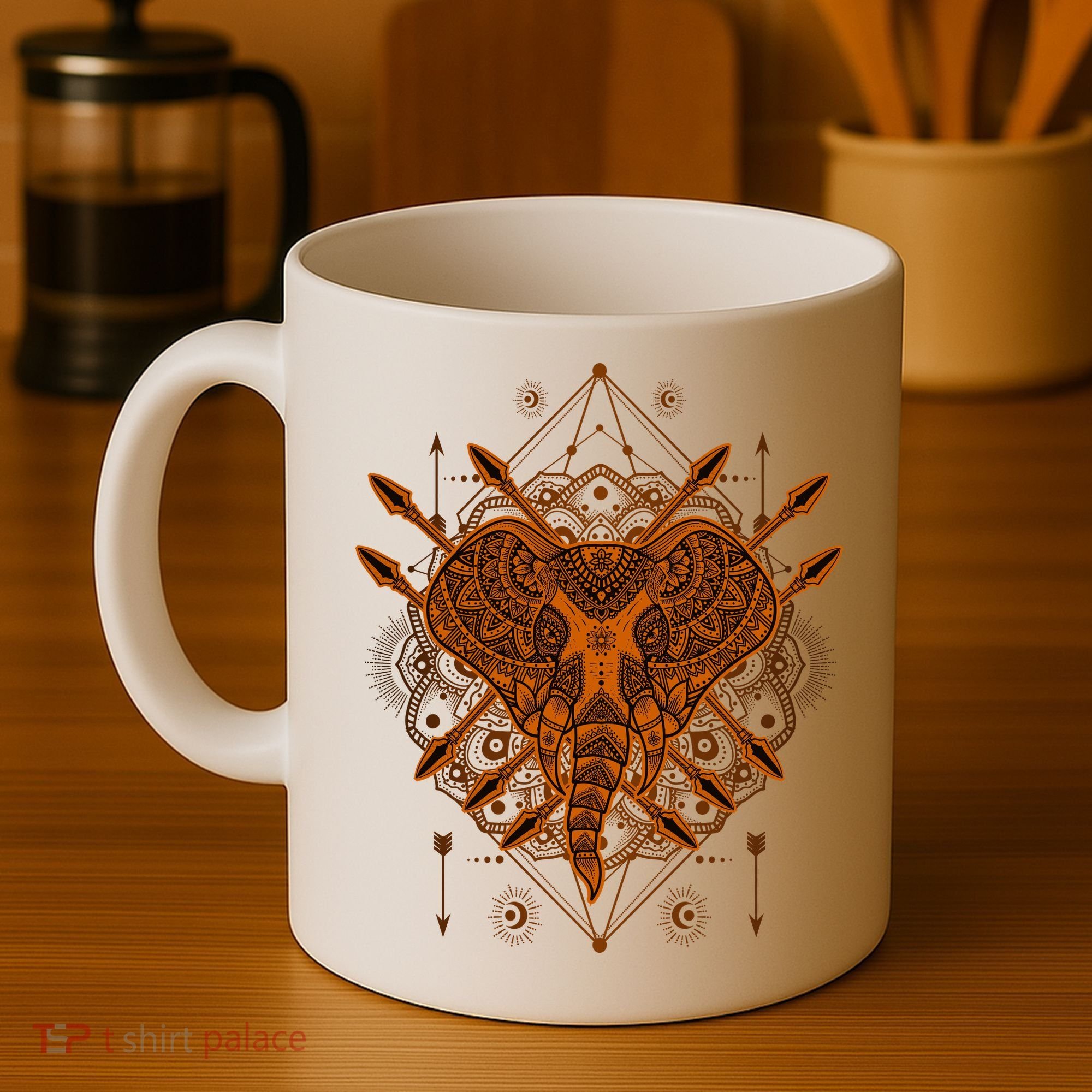 Elephant Head Mandala Coffee Mug