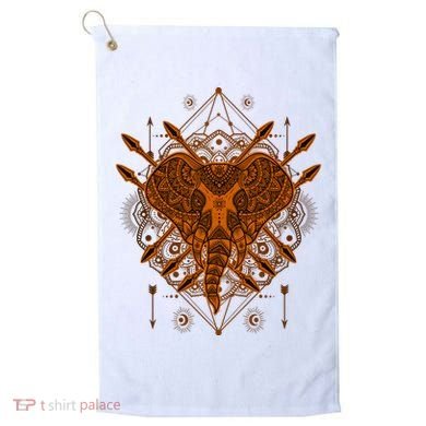 Elephant Head Mandala Golf Towel