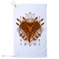 Elephant Head Mandala Golf Towel thumb 0