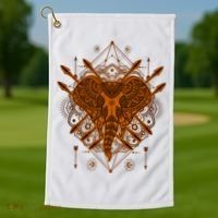 Elephant Head Mandala Golf Towel thumb 1