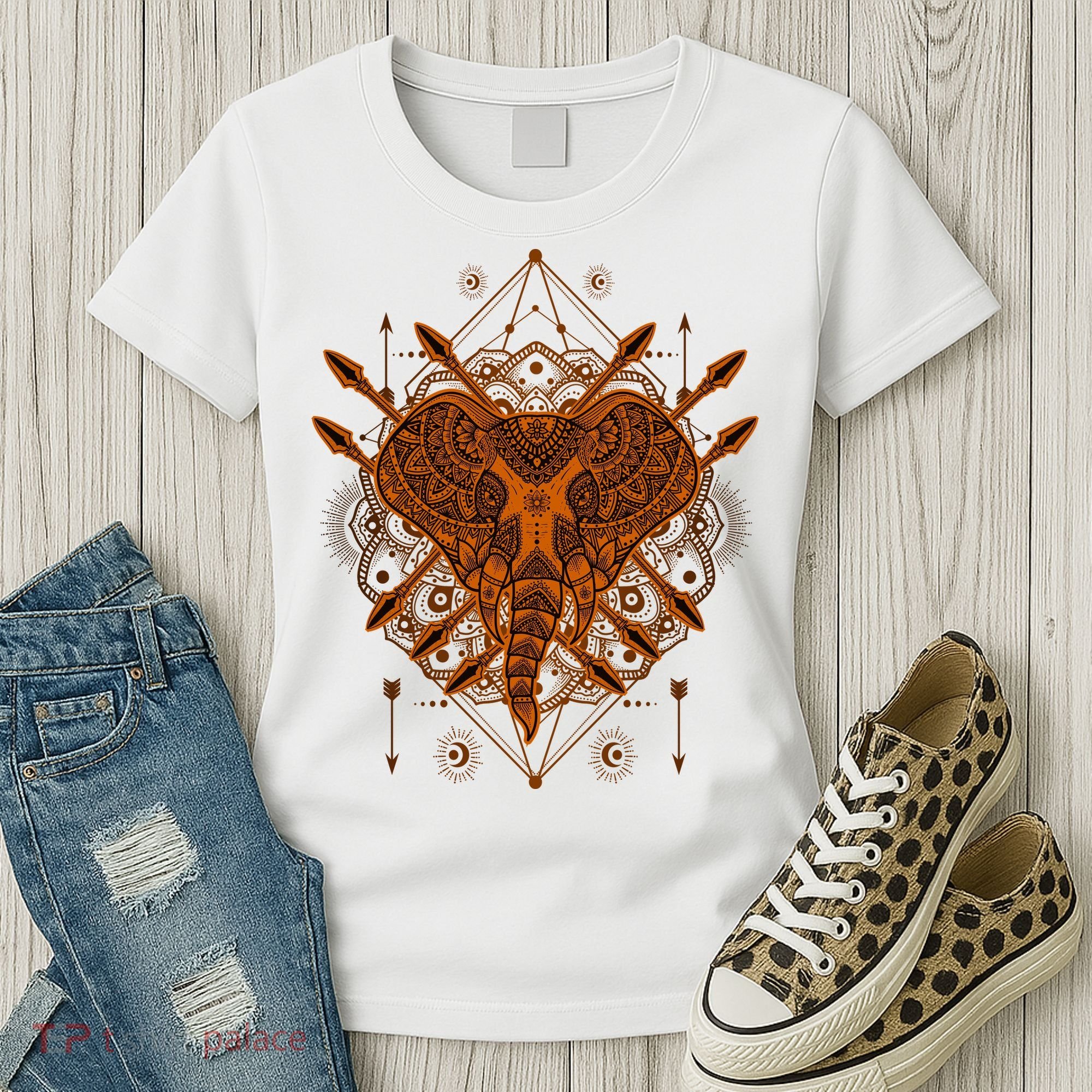 Elephant Head Mandala Women's T-Shirt