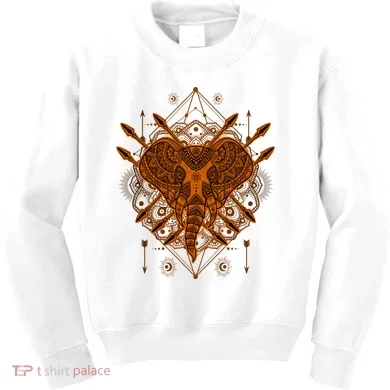 Elephant Head Mandala Kids Sweatshirt