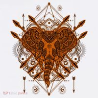 Elephant Head Mandala Kids T-Shirt thumb 4