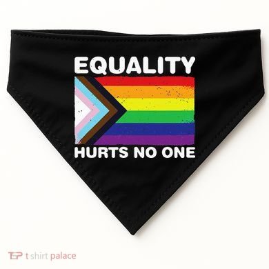 Equality Hurts No One Inclusive Progress Pride Flag USA-Made Doggie Bandana