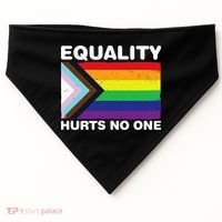 Equality Hurts No One Inclusive Progress Pride Flag USA-Made Doggie Bandana thumb 0