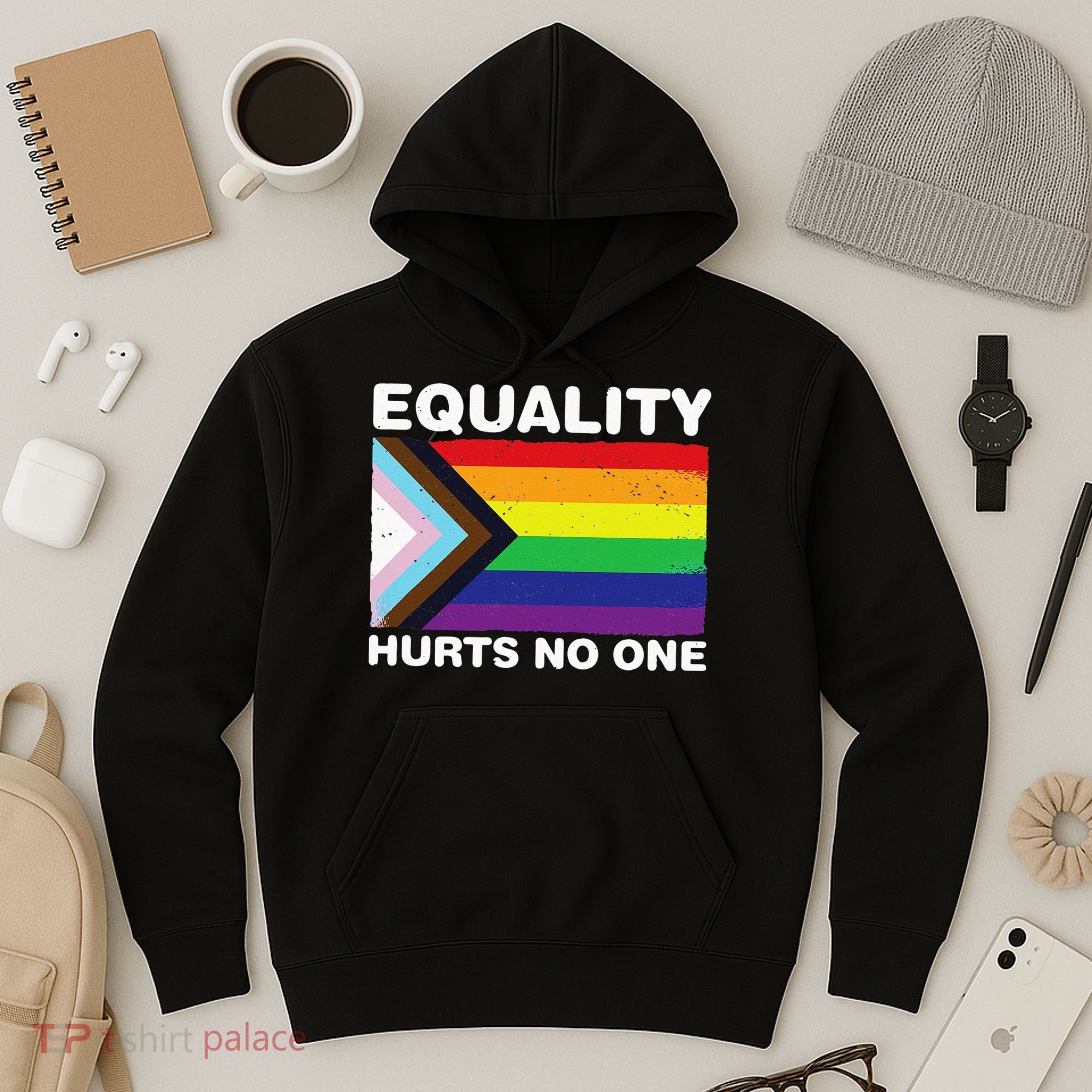 Equality Hurts No One Inclusive Progress Pride Flag Hoodie