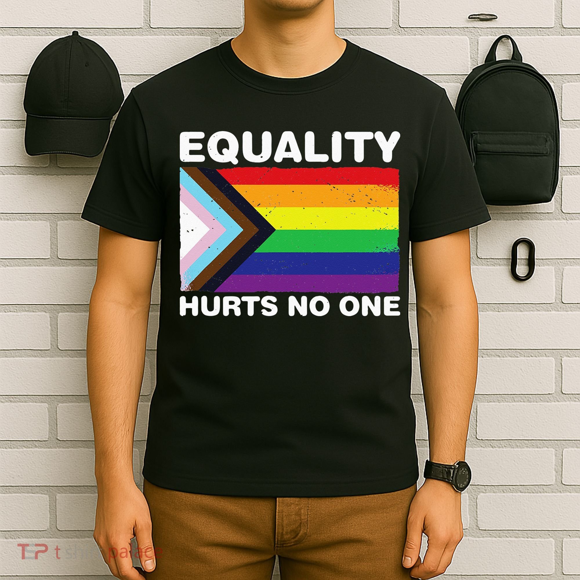 Equality Hurts No One Inclusive Progress Pride Flag T-Shirt