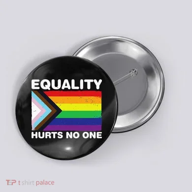 Equality Hurts No One Inclusive Progress Pride Flag Button