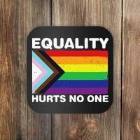 Equality Hurts No One Inclusive Progress Pride Flag Coaster thumb 0