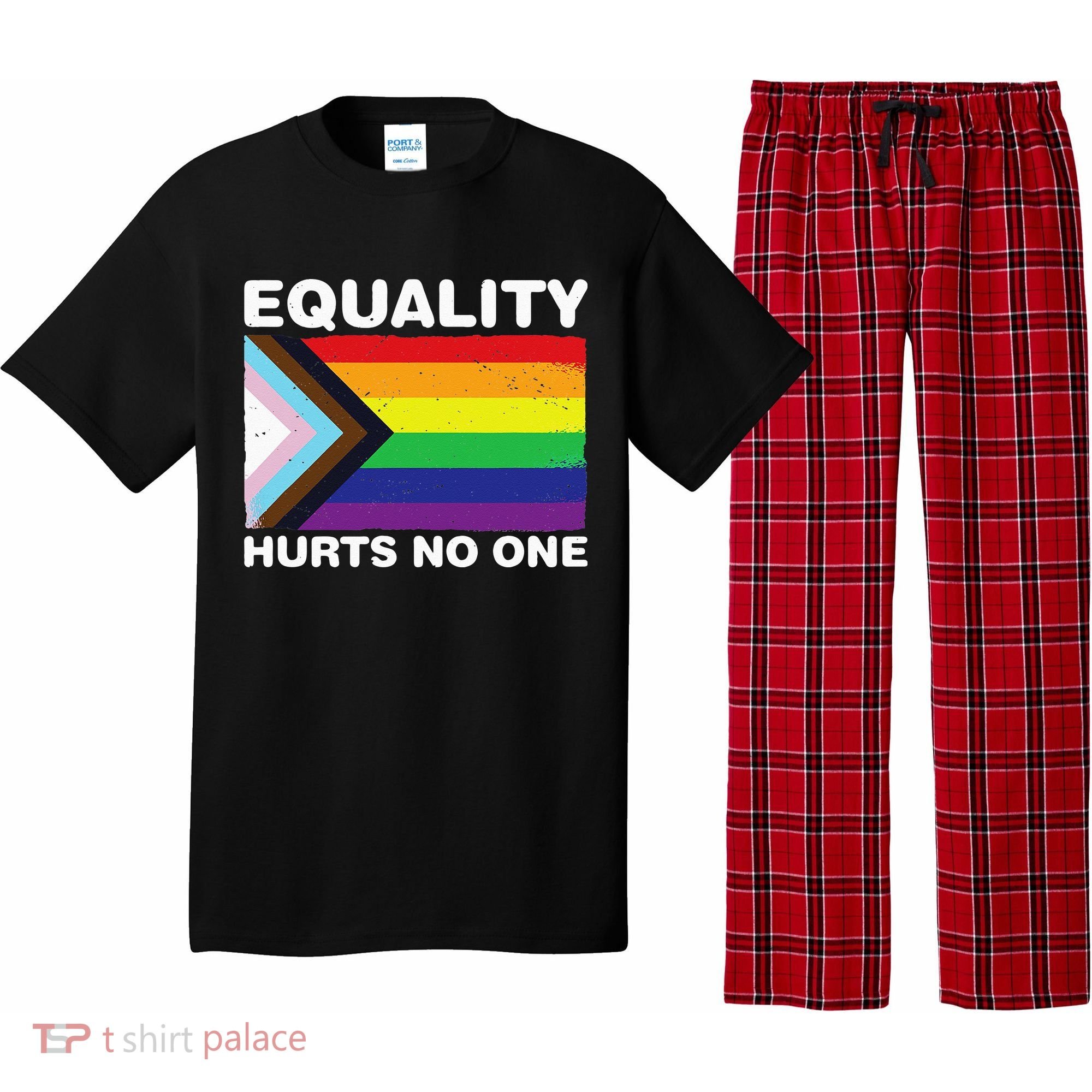 Equality Hurts No One Inclusive Progress Pride Flag Pajama Set