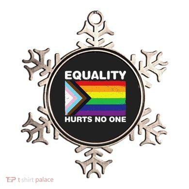 Equality Hurts No One Inclusive Progress Pride Flag Ornament