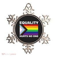 Equality Hurts No One Inclusive Progress Pride Flag Ornament thumb 0