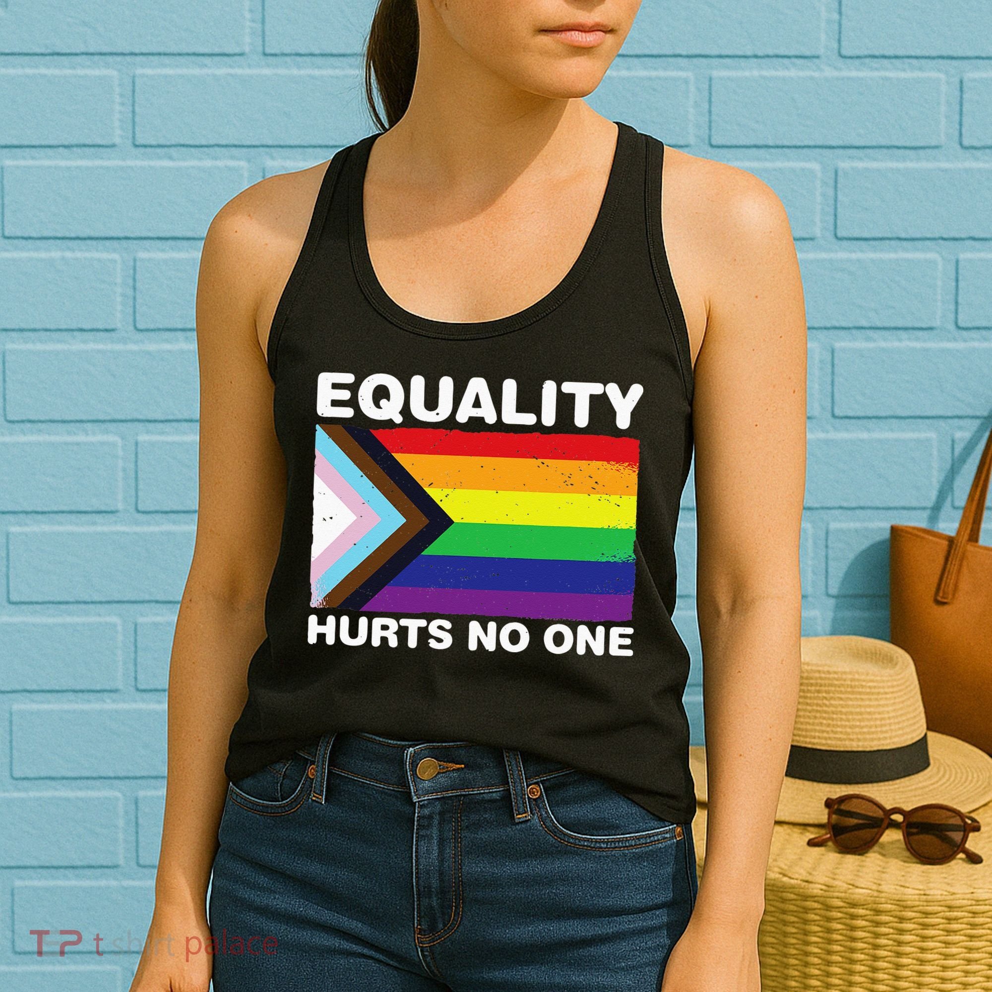 Equality Hurts No One Inclusive Progress Pride Flag Women's Tank Top