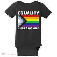Equality Hurts No One Inclusive Progress Pride Flag Baby Bodysuit thumb 0