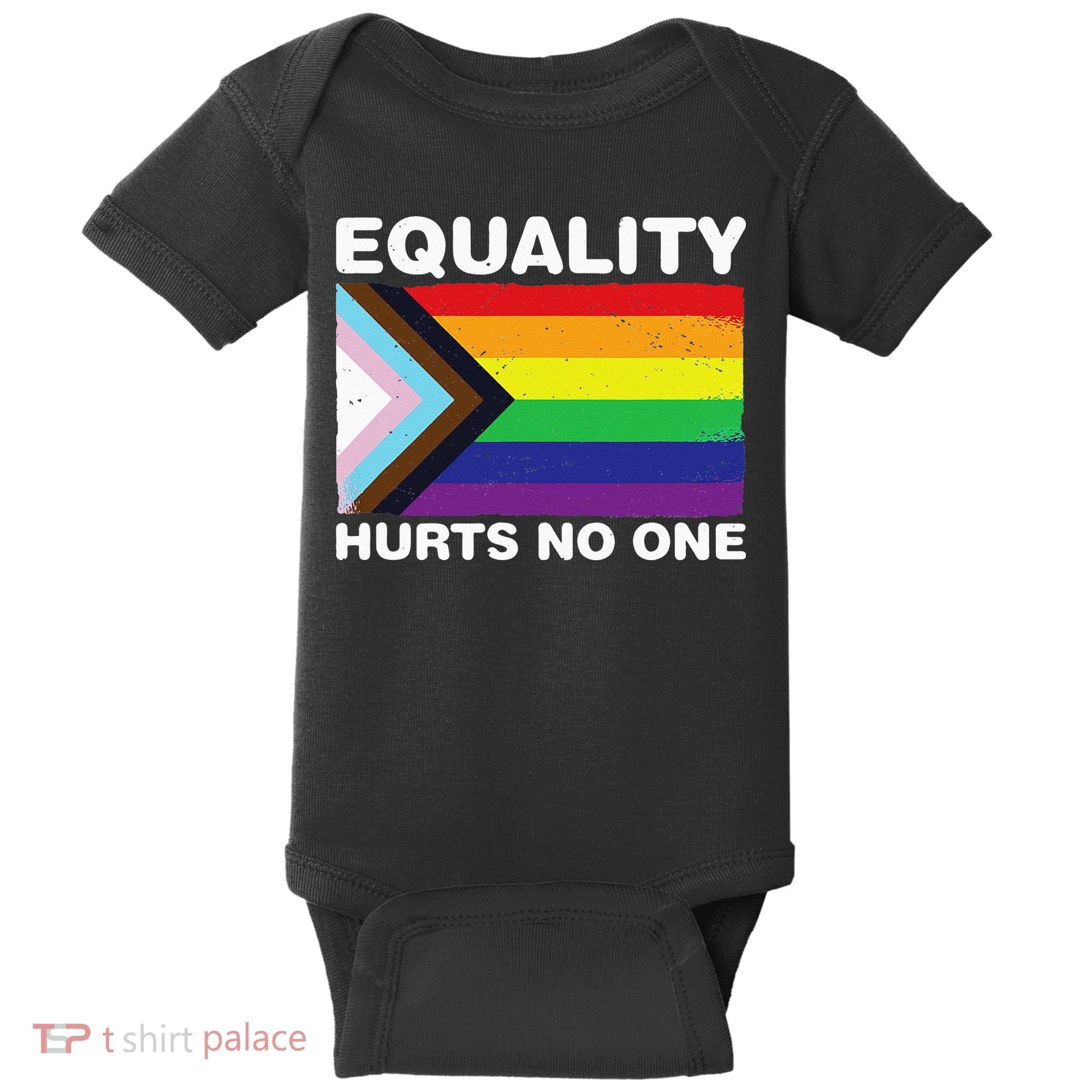 Equality Hurts No One Inclusive Progress Pride Flag Baby Bodysuit