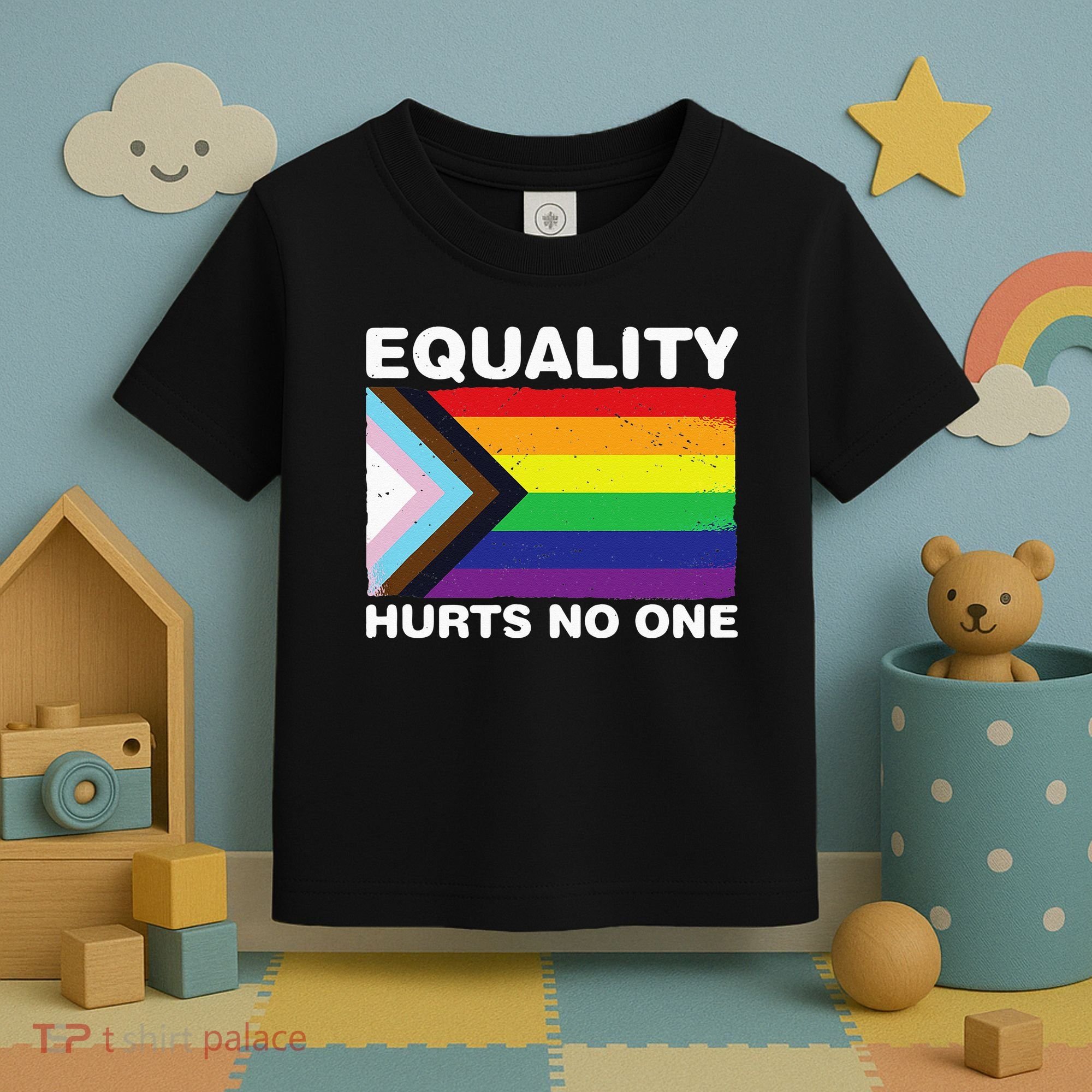 Equality Hurts No One Inclusive Progress Pride Flag Toddler T-Shirt