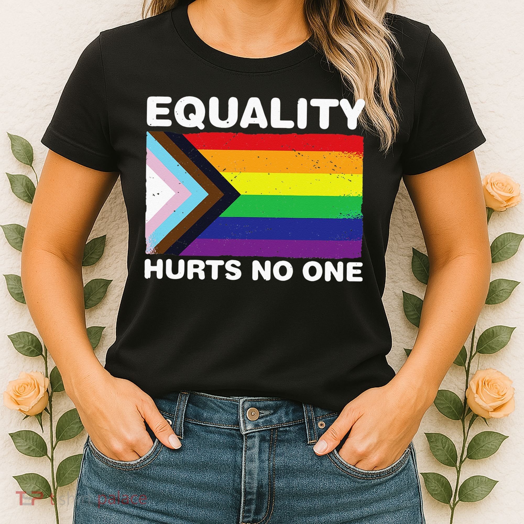 Equality Hurts No One Inclusive Progress Pride Flag Women's T-Shirt