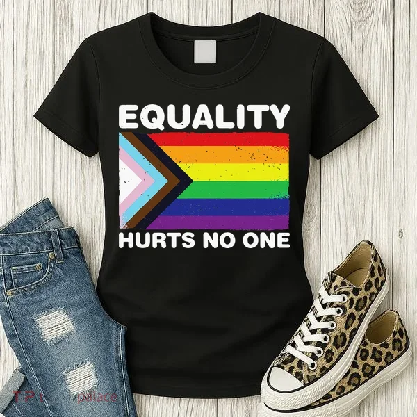 Equality Hurts No One Inclusive Progress Pride Flag Women's T-Shirt