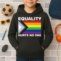 Equality Hurts No One Inclusive Progress Pride Flag Kids Hoodie thumb 2