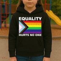 Equality Hurts No One Inclusive Progress Pride Flag Kids Hoodie thumb 3