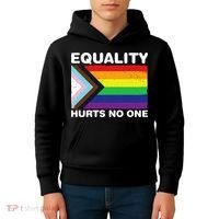 Equality Hurts No One Inclusive Progress Pride Flag Kids Hoodie thumb 4