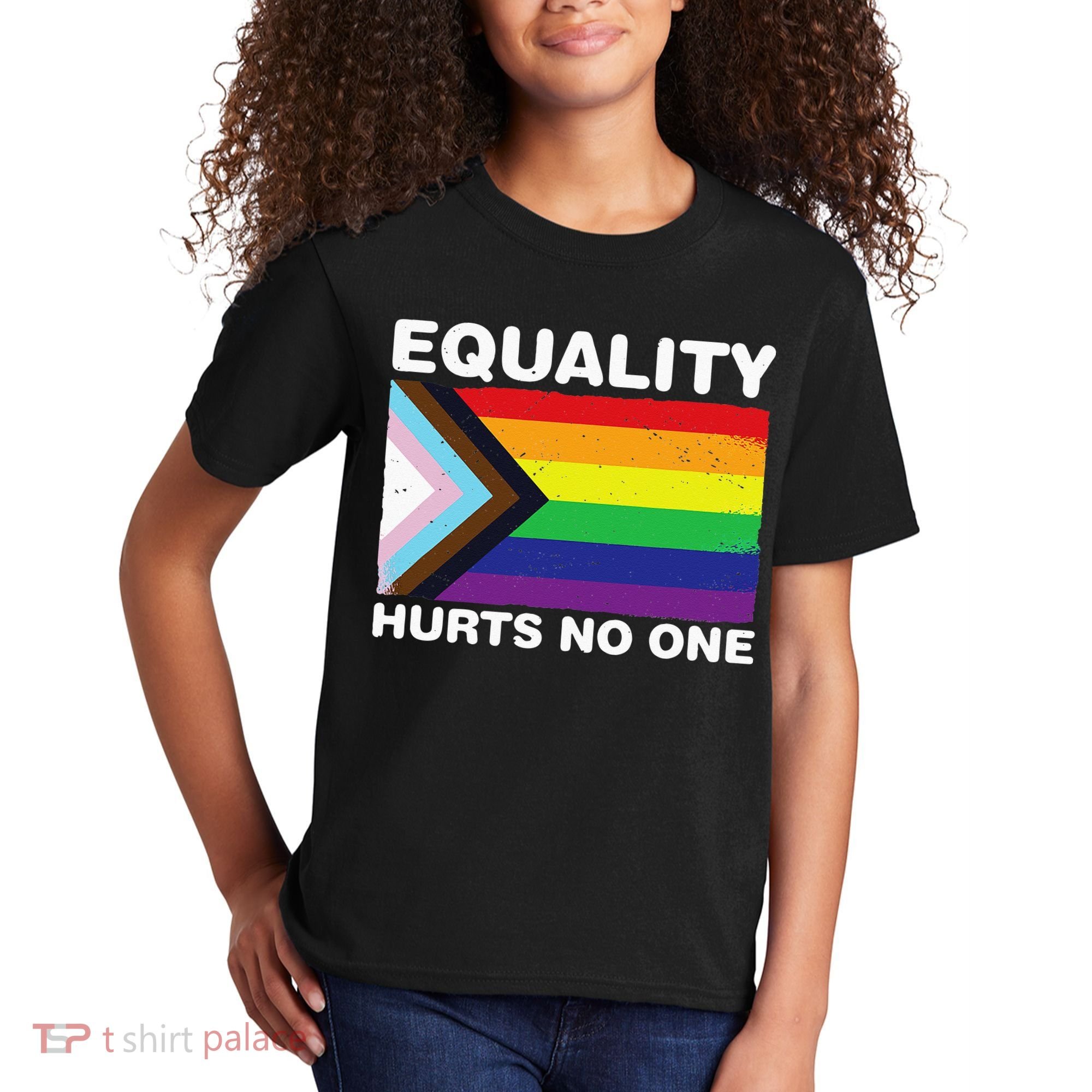 Equality Hurts No One Inclusive Progress Pride Flag Kids T-Shirt