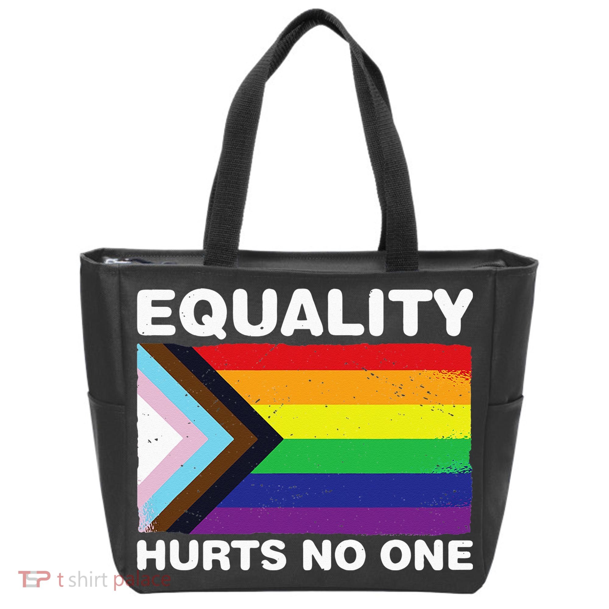 Equality Hurts No One Inclusive Progress Pride Flag Tote Bag