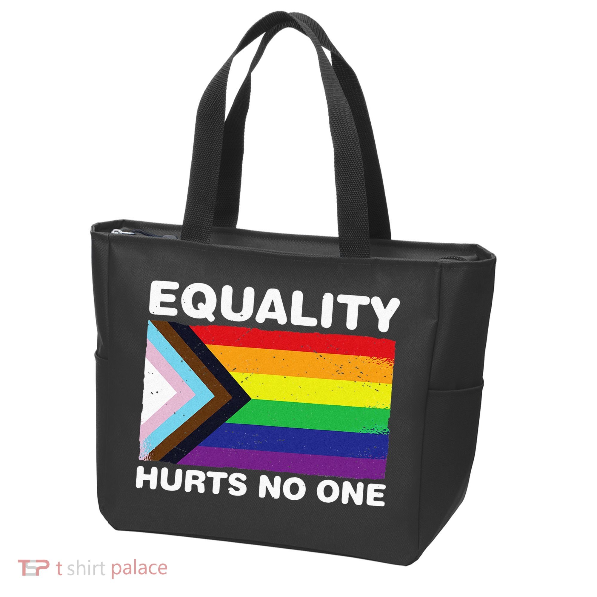 Equality Hurts No One Inclusive Progress Pride Flag Tote Bag