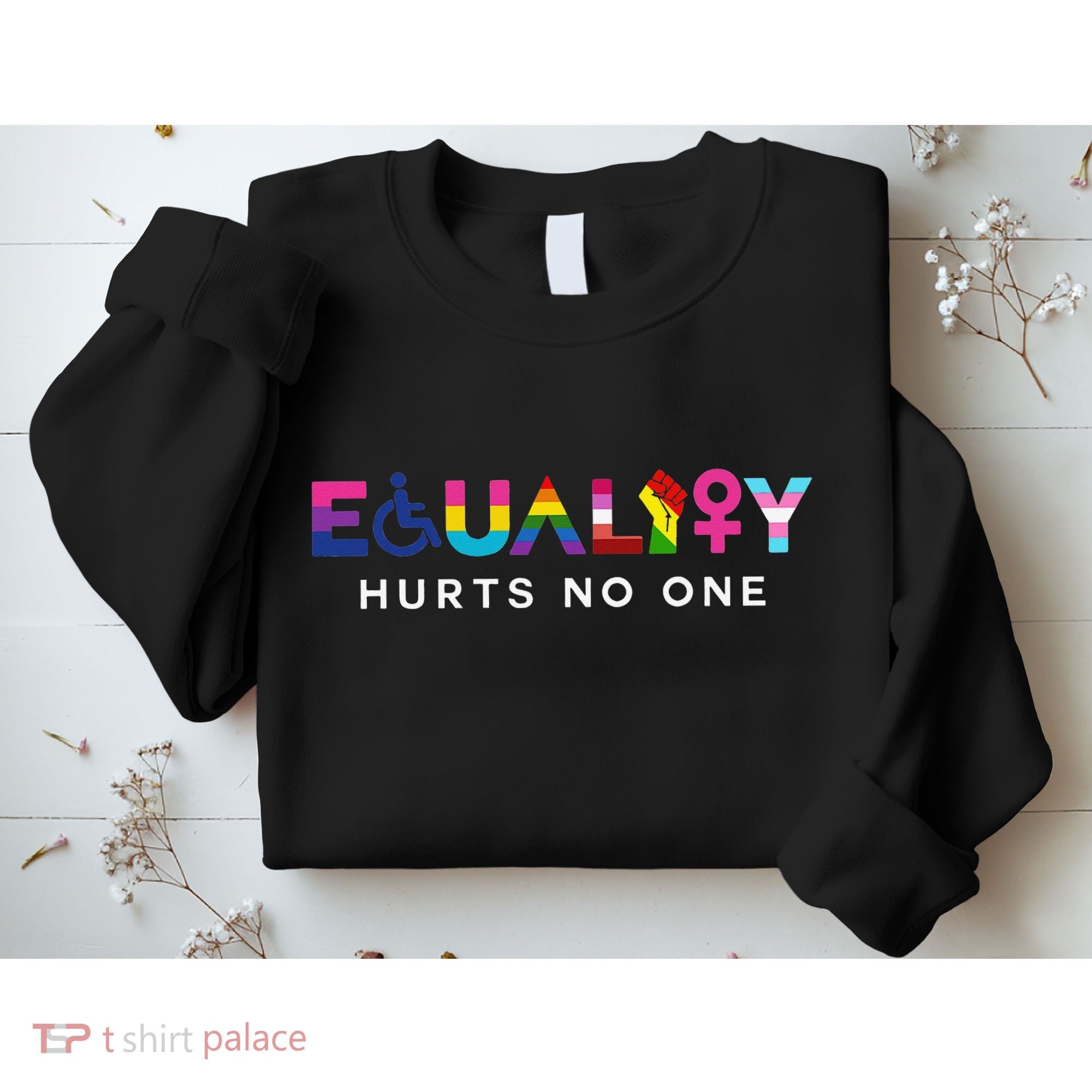 Equality Hurts No One LGBT Black Disabled  Right Kind Sweatshirt