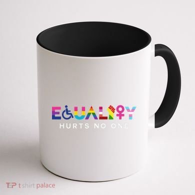 Equality Hurts No One LGBT Black Disabled  Right Kind Coffee Mug back