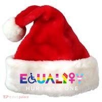 Equality Hurts No One LGBT Black Disabled  Right Kind Santa Hat thumb 0