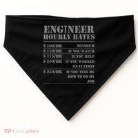 Engineer Hourly Rate Funny Engineering Mechanical Civil Gift USA-Made Doggie Bandana thumb 0