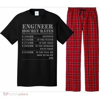 Engineer Hourly Rate Funny Engineering Mechanical Civil Gift Pajama Set