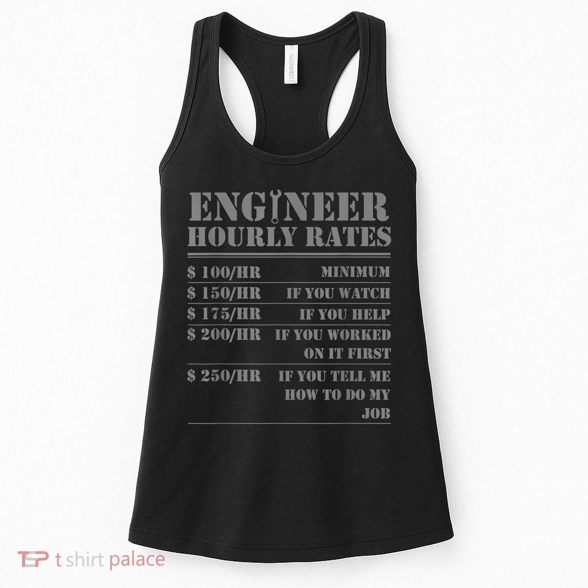 Engineer Hourly Rate Funny Engineering Mechanical Civil Gift Women's Tank Top